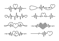Cardiogram heartbeat tattoo line design
