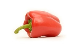 red bell pepper or capsicum isolated on white background