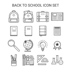 Back To School line icon set