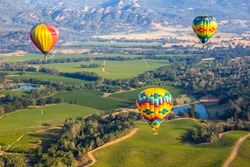 About to fly - Hot Air Balloon Trip in Napa Valley, California USA