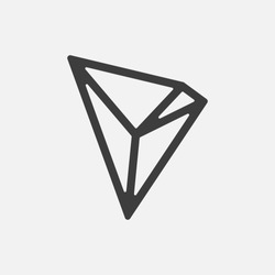 TRON TRX vector icon isolated on white. Cryptocurrency, e-currency, payment, crypto currency, blockchain sign. Black logo, flat adaptation design for web site, mobile app, EPS.