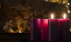Advent Candles and Creche Week 2