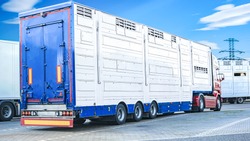 transportation livestock . Horse transportation van , equestrian sport 