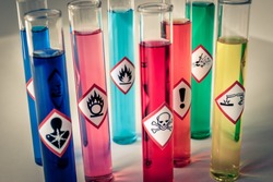 Chemical hazard pictograms desaturated
