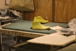 insoles for making shoes in a workshop