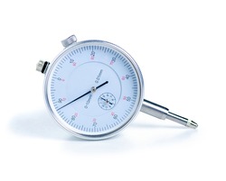 Dial indicator Pressure measuring instrument on white background isolation