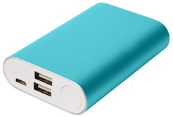 External battery for mobile devices with the case of blue color