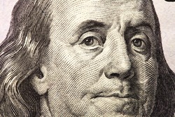 Franklin on one hundred dollar bill