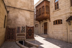 carpet shop in the old town in Baku - Azerbaijan capital
