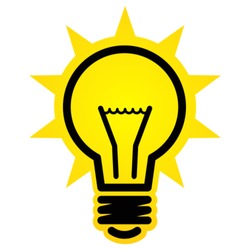 Shining light bulb icon