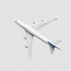 Model plane,airplane in white color mock up.