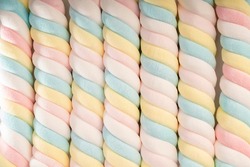 Sweet Candy Rainbow Marshmallow, Background or texture of Multi-coloured blue and pink marshmallows.