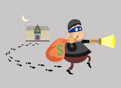 A Bank robbery. Vector illustration.