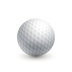 Golf ball. Isolated on a white background. Sport equipment. Vector illustration.