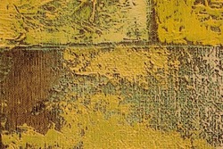Abstract art background yellow and green colors. Watercolor painting on canvas with golden gradient. Fragment of artwork on paper with geometric pattern. Texture backdrop.