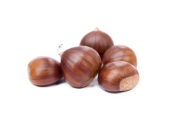  Chestnuts isolated on white background