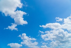 Sky with Blue Background and white cloud fluffy on day light