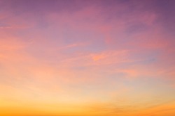 Sunrise in Morning with Pink,Yellow and Orange Sky Background, Dramatic twilight landscape with Sunset in evening, Horizontal Beautiful Natural Sky banner of Sunlight for four season backdrop