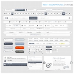 Web design navigation menu pack