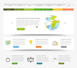 Web design website template with colorful icons