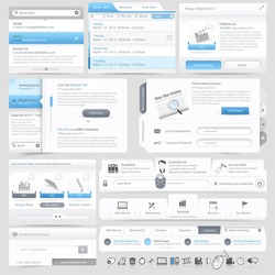 Web site design navigation elements with icons set