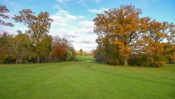 Autumn on a golf course in England UK