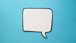 Speech bubble on a blue background. Comic cloud with a place for text