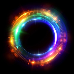Abstract ring background with luminous swirling backdrop. Glowing spiral. The energy flow tunnel. shine round frame with light circles light effect. glowing cover. Space for your message.
