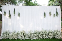Beautiful wedding flower backdrop For taking pictures.