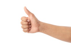 Thumbs up isolated on white background, with clipping path, concept Admiration, Excellent