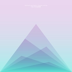 Abstract colorful pastel gradient with triangle transparent overlays by pink, purple, green colors. Vector illustration modern background.