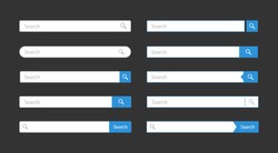 Search bar templates design set, vector illustration