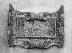ancient stone carved frame on wall