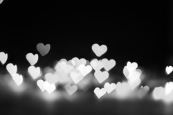 Some Defocused Heart Bokeh background and wallpaper in black and White tone