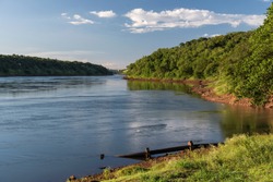 Parana river in Foz do Iguacu, Parana, Brazil