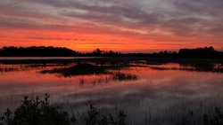 Wilmington Island, Georgia marsh after sunset.