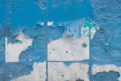 Texture of old peeling paint, vintage graffiti background, it's time to make repairs, cracked paint texture.  Clipart, white, blue old paint, cracked paint