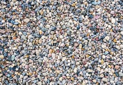 Premium Quality Multicolor quartz aquarium substrate. Colorful decorative gravel background. Garden pond gravel backdrop. Terrarium natural Sand texture.sandy Soil Mix. Banner.                     