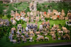 Miniature sculpture representing a village