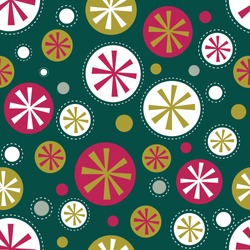 Seamless Christmas background with bauble pattern with gold, red and green color, great for decoration paper, wrapping, wallpaper