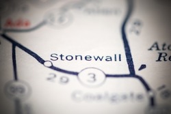 Stonewall. Oklahoma. USA on a geography map.