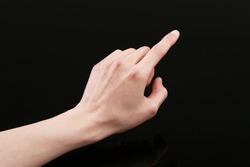Hand with finger held up