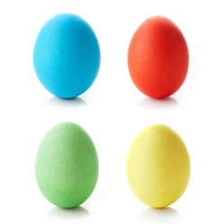 Colored easter eggs isolated on white background