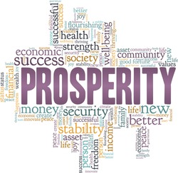 Prosperity vector illustration word cloud isolated on a white background.