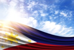 flag of Philippines in the sun