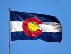 National flag State of Colorado on a flagpole