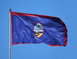 National flag of Guam on a flagpole