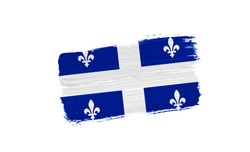 brush painted flag of Quebec isolated on white background