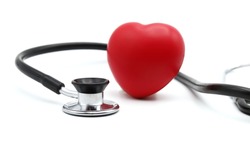 Red heart with stethoscope, heart health, health insurance concept, World heart day, world health day, world hypertension day