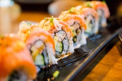 salmon sushi roll - japanese food style